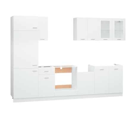 vidaXL 8 Piece Kitchen Cabinet Set White Engineered Wood