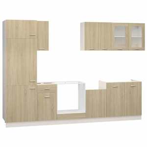 vidaXL 8-tlg. K&uuml;chenzeile Sonoma-Eiche Holzwerkstoff