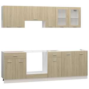 vidaXL 8 Piece Kitchen Cabinet Set Sonoma Oak Engineered Wood