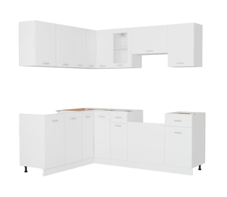 vidaXL 11 Piece Kitchen Cabinet Set White Engineered Wood