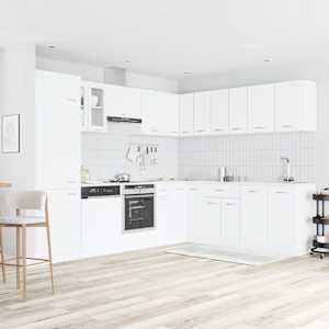 Komplet kuhinjskih omaric Lyon 14-delni bel iverna plošča