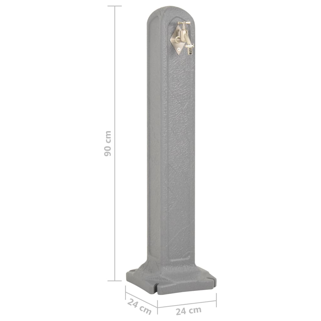 Cisterna Da Giardino E Rubinetto Grigio Chiaro Effetto Pietra VidaXL 16 width=274