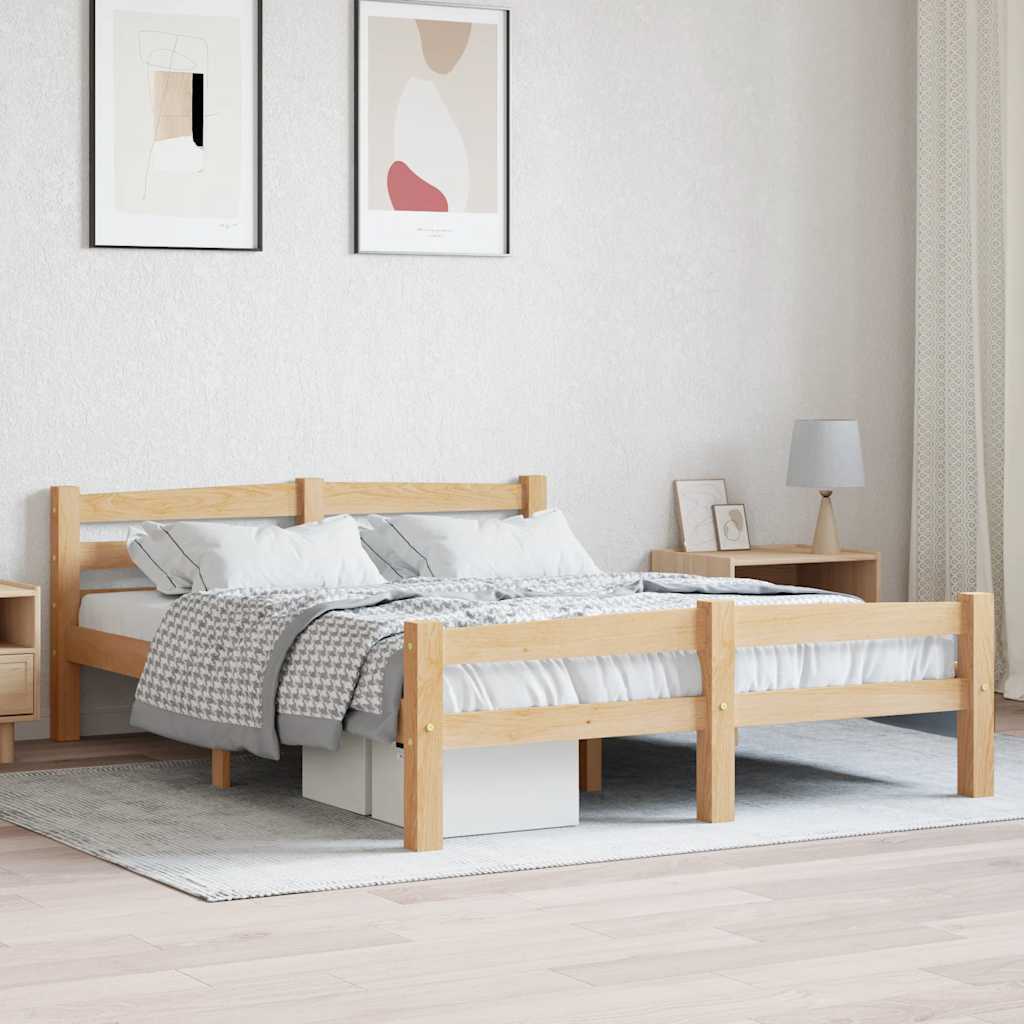 vidaXL Sängynrunko täysi mänty 140x200 cm