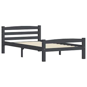 Rám postele bez matrace Tmavě šedý masiv borovice 100x200 cm - obrázek 3