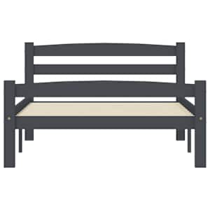 Rám postele bez matrace Tmavě šedý masiv borovice 100x200 cm - obrázek 4