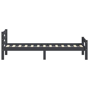 Rám postele bez matrace Tmavě šedý masiv borovice 100x200 cm - obrázek 5