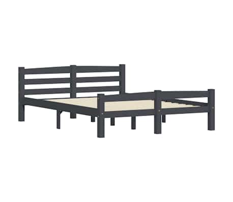 vidaXL Cadre de lit sans matelas gris fonc&eacute; pin massif 140x200 cm