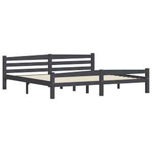 Rám postele bez matrace Tmavě šedý masiv borovice 200x200 cm - obrázek 3