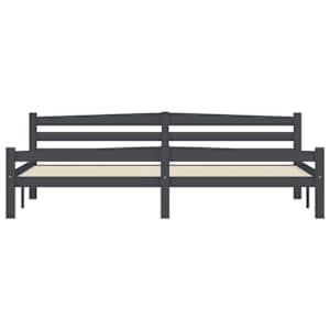 Rám postele bez matrace Tmavě šedý masiv borovice 200x200 cm - obrázek 4