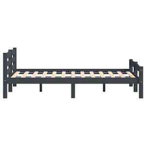 Rám postele bez matrace Tmavě šedý masiv borovice 200x200 cm - obrázek 5