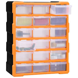 Organizér s 18 středně velkými zásuvkami 38 x 16 x 47 cm - obrázek 3
