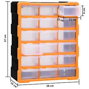 Organizér s 18 středně velkými zásuvkami 38 x 16 x 47 cm - obrázek 9