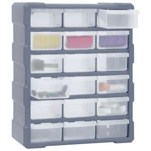 Organizér s 18 středně velkými zásuvkami 38 x 16 x 47 cm - obrázek 3