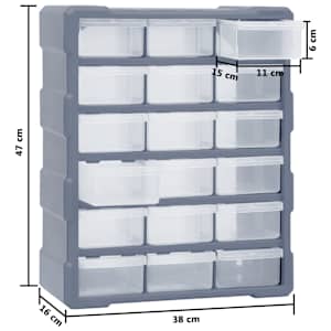 Organizér s 18 středně velkými zásuvkami 38 x 16 x 47 cm - obrázek 9