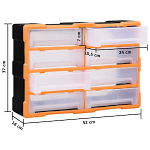Organizér s 8 velkými zásuvkami 52 x 16 x 37 cm - obrázek 9