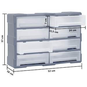 Organizér s 8 velkými zásuvkami 52 x 16 x 37 cm - obrázek 9