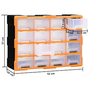 Organizér se 16 středními zásuvkami 52 x 16 x 37 cm - obrázek 9