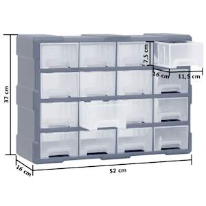 Organizér se 16 středními zásuvkami 52 x 16 x 37 cm - obrázek 9