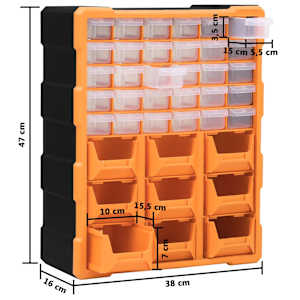 Organizér s 39 zásuvkami 38 x 16 x 47 cm - obrázek 10