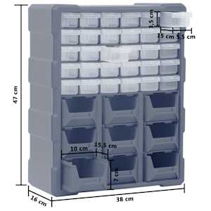 Organizér s 39 zásuvkami 38 x 16 x 47 cm - obrázek 10