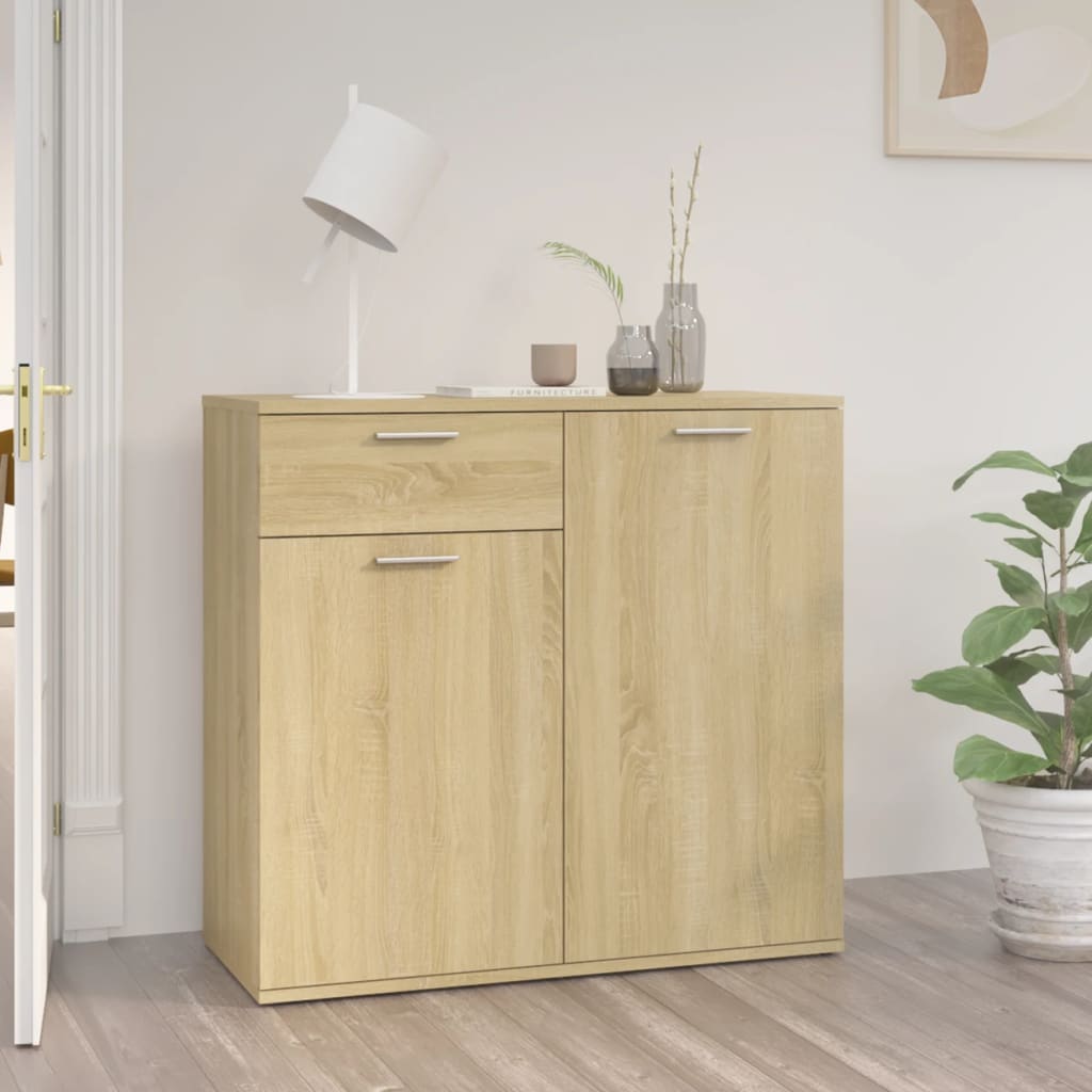 vidaXL Szafka, d�b sonoma, 80x36x75 cm, materia� drewnopochodny