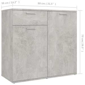 Příborník betonově šedý 80 x 36 x 75 cm kompozitní dřevo - obrázek 9