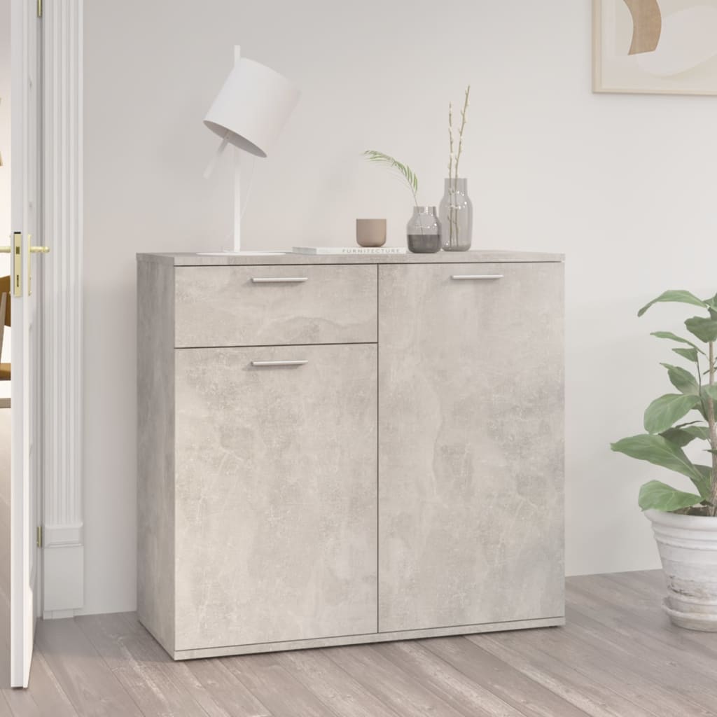 vidaXL Szafka, szaro�� betonu, 80x36x75 cm, materia� drewnopochodny