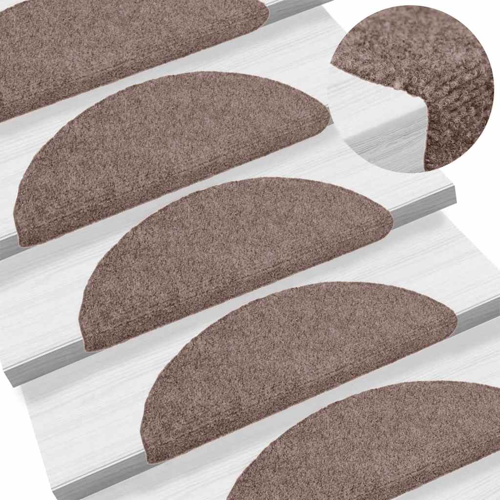vidaXL Stufenmatten Selbstklebend 10 Stk. 56x17x3 cm Hellbraun Halbrund
