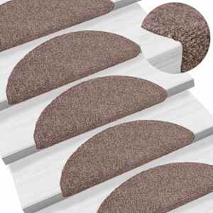 Preproge za stopnice samolepilne 10 kosov 56x17x3 cm svetlo rjave polkrožne