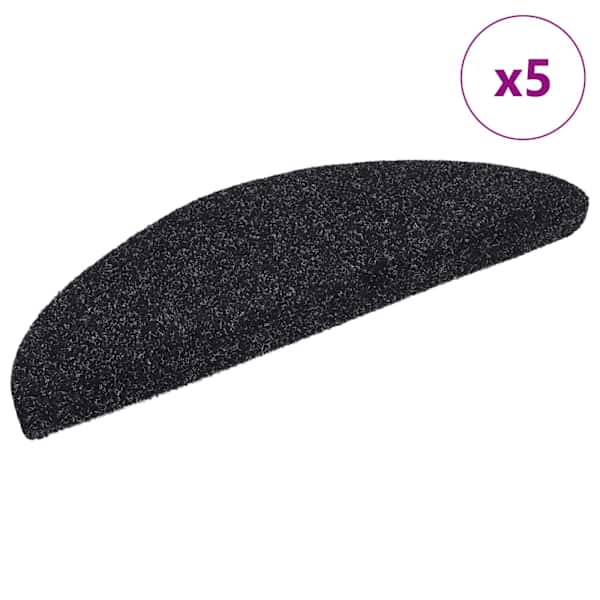 vidaXL isekleepuvad trepimatid 5 tk 56 x 17 x 3 cm mustad poolringikujulised