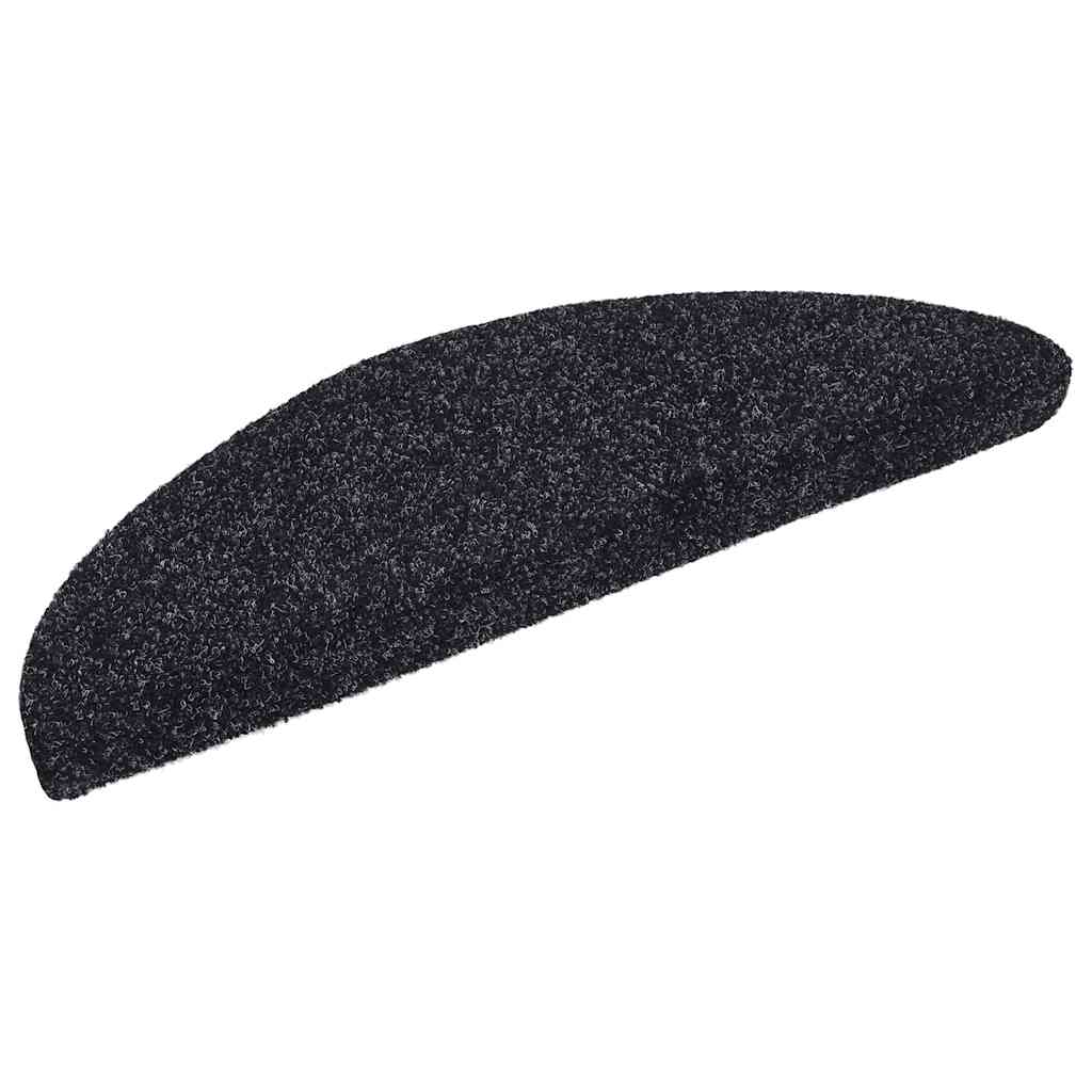 vidaXL Nášľapy na schody 10 ks čierne 56x17x3 cm vpichovaná textília
