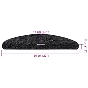 Schodové rohože samolepicí 10 ks 56 x 17 x 3 cm černé, půlkulaté - obrázek 8