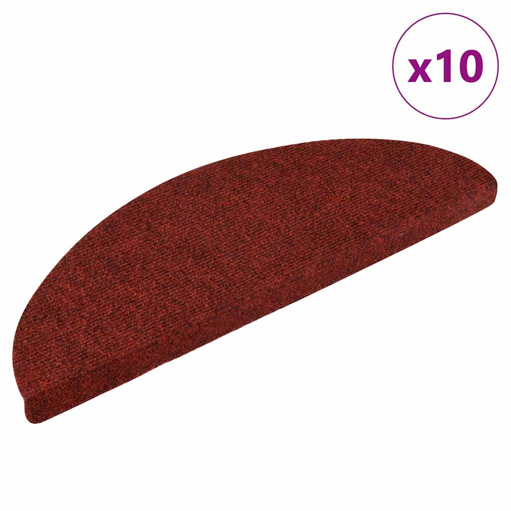vidaXL Samolepící nášlapy na schody 10 ks červené 56x17x3cm vpichované