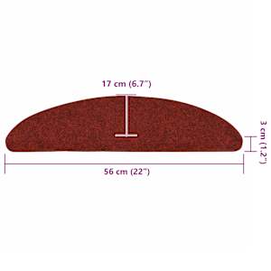 Schodové rohože samolepicí 10 ks 56 x 17 x 3 cm vínově červené půlkulaté - obrázek 8