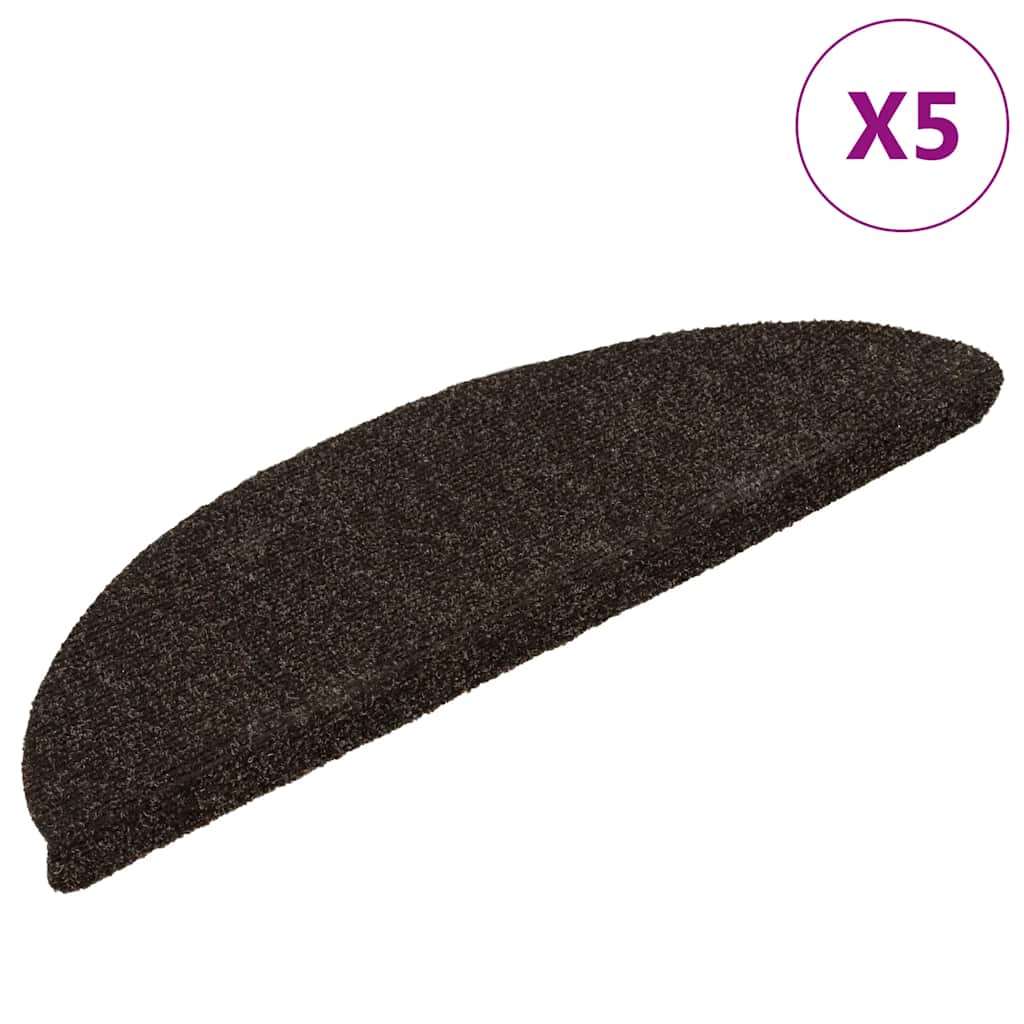 vidaXL Samolepící nášlapy na schody 5 ks tmavě hnědé 56 x 17 x 3 cm