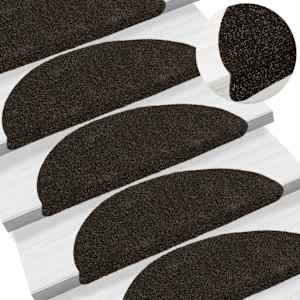 Preproge za stopnice samolepilne 10 kosov 56x17x3 cm temno rjave polkrožne