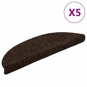 vidaXL isekleepuvad trepimatid 5 tk 56 x 17 x 3 cm pruunid poolringikujulised