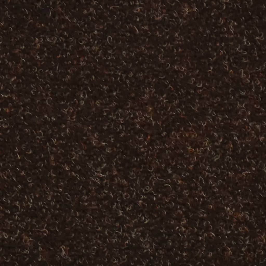  Nášľapy na schody 10 ks hnedé 56x17x3 cm vpichovaná textília