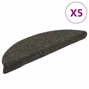 Preproge za stopnice samolepilne 5 kosov 56x17x3 cm antracitne polkrožne