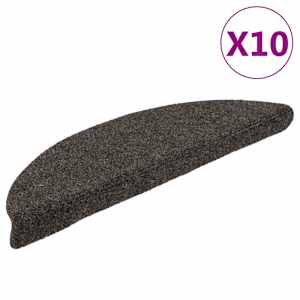 Schodové rohože samolepicí 10 ks 56x17x3 cm antracitové půlkulaté - obrázek 1