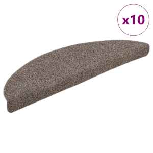 Schodové rohože samolepicí 10 ks 56 x 17 x 3 cm béžové půlkulaté - obrázek 1