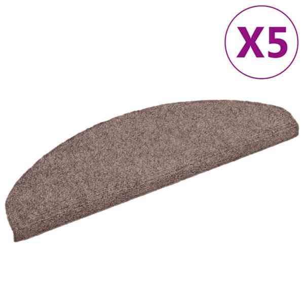vidaXL isekleepuvad trepimatid, 5 tk, 65 x 21 x 4 cm, helepruun, poolringikujulised, suured