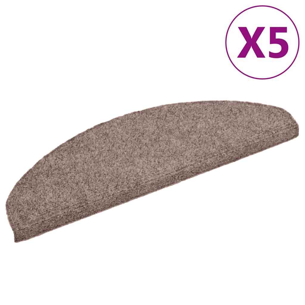 vidaXL Samolepící nášlapy na schody 5 ks hnědé 65x21x4 cm vpichované
