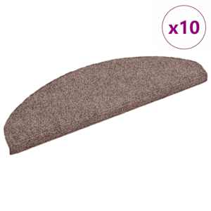 Schodové rohože samolepicí 10 ks 65 x 21 x 4 cm světle hnědé, půlkulaté, velké - obrázek 2