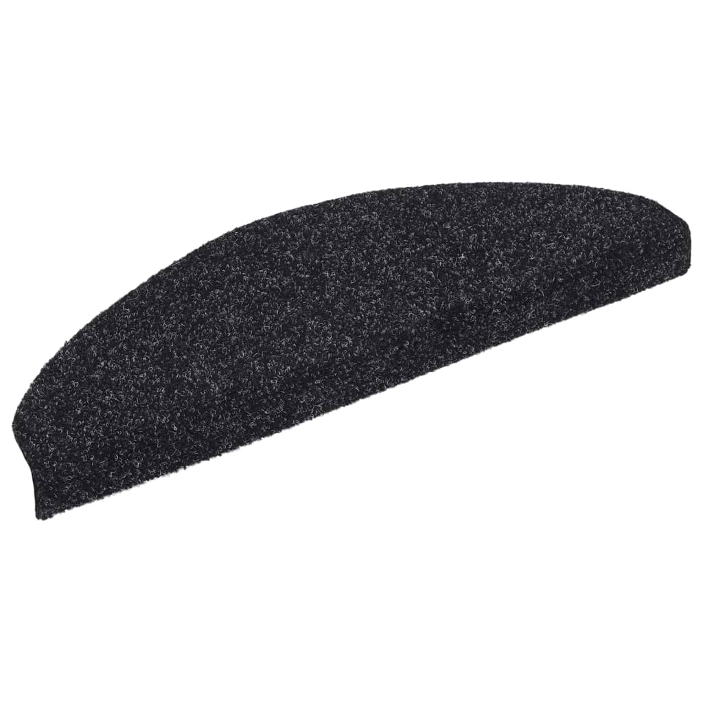 vidaXL Trapmatten zelfklevend 10 st 65x21x4 cm naaldvilt zwart afbeelding