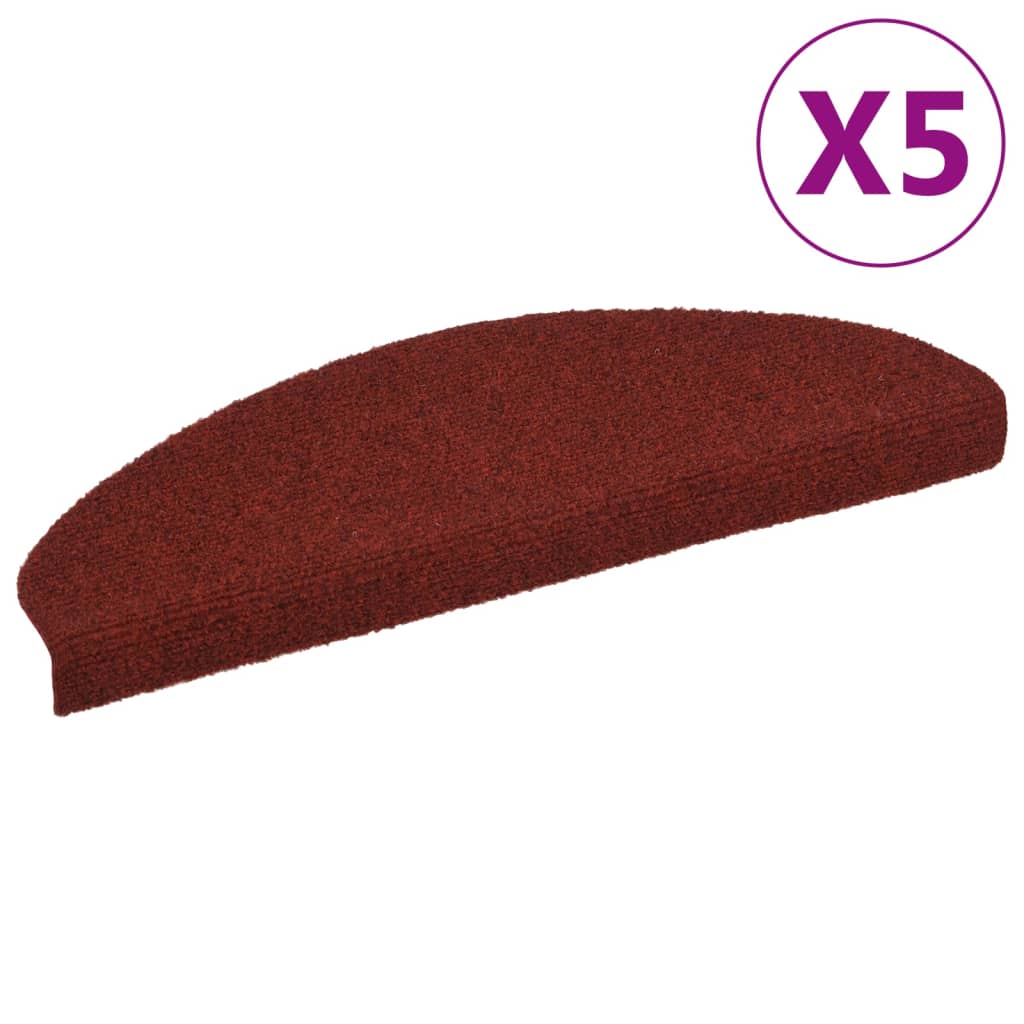 vidaXL Samolepící nášlapy na schody 5 ks červené 65x21x4 cm vpichované
