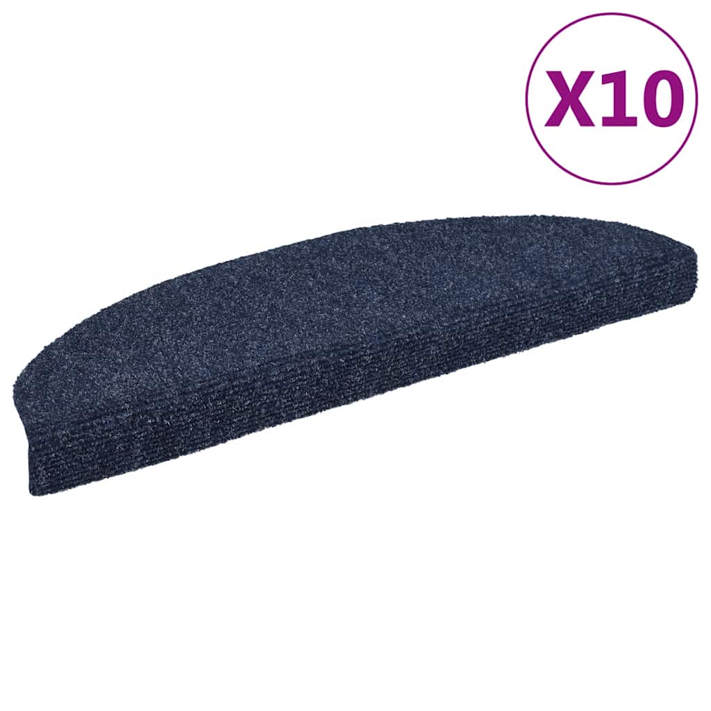 vidaXL Covorașe scări autoadezive, 10 buc., albastru, 65x21x4cm, punch