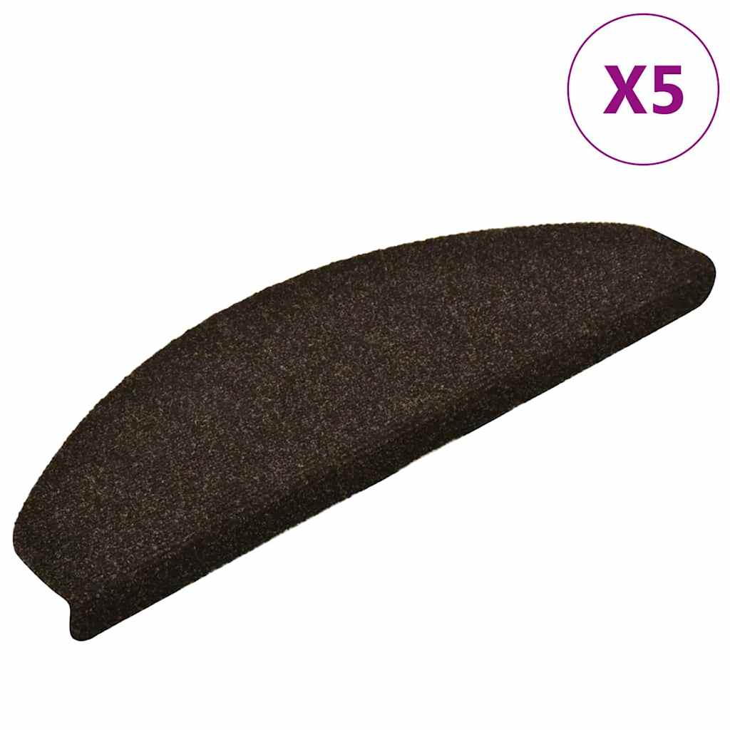 vidaXL Samolepící nášlapy na schody 5 ks tmavě hnědé 65 x 21 x 4 cm