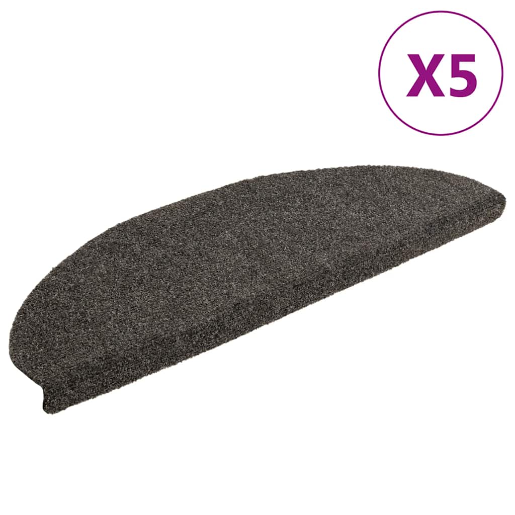 vidaXL Stufenmatten Selbstklebend 5 Stk. 65x21x4 cm Anthrazit Halbrund Groß