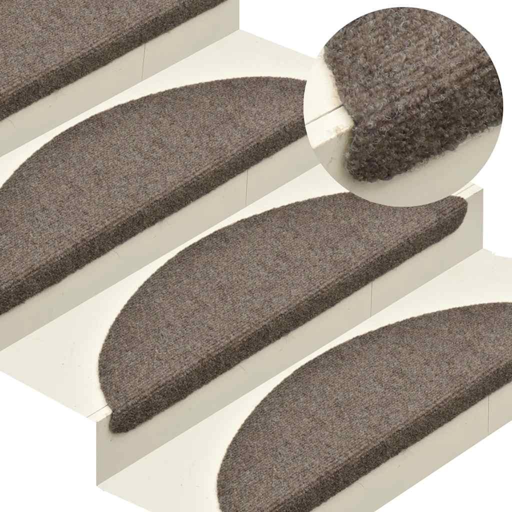 vidaXL Selbstklebende Treppenmatten 10 Stk. Creme 65x21x4cm Nadelvlies